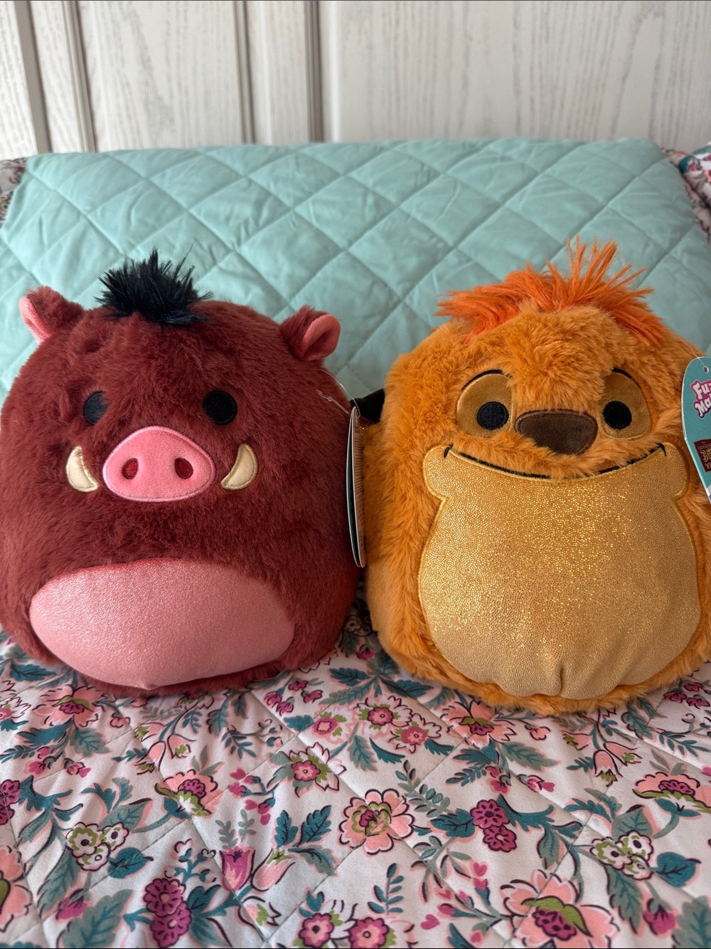 Disney Fuzz Mallows Squishmallows Pumbaa & Timon Lion King Plush Pair